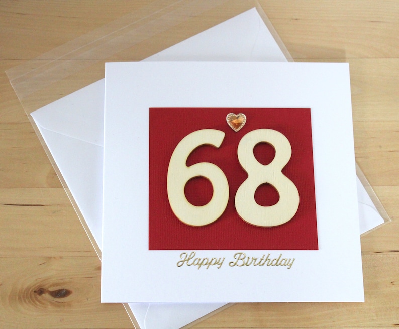 Age Birthday Card gift Wooden birthday card 50th 60th 70th 80th 90th Birthday Card gift for woman Age Birthday Card gift