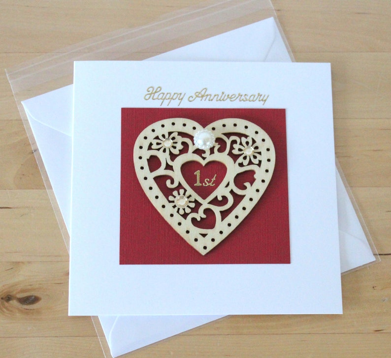 Wooden Anniversary Card gift Anniversary gift wife First 1st Anniversary card gift for husband wife couple Wooden Anniversary card gift