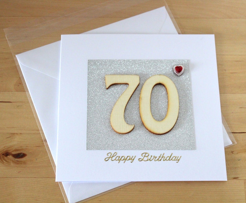 Age Birthday Card gift Wooden birthday card 50th 60th 70th 80th 90th Birthday Card gift for woman Age Birthday Card gift