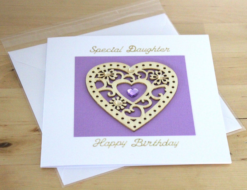Luxury unique daughter birthday card Special Daughter Birthday Card gift Daughter Birthday Card Wooden Heart Daughter Birthday Card gift