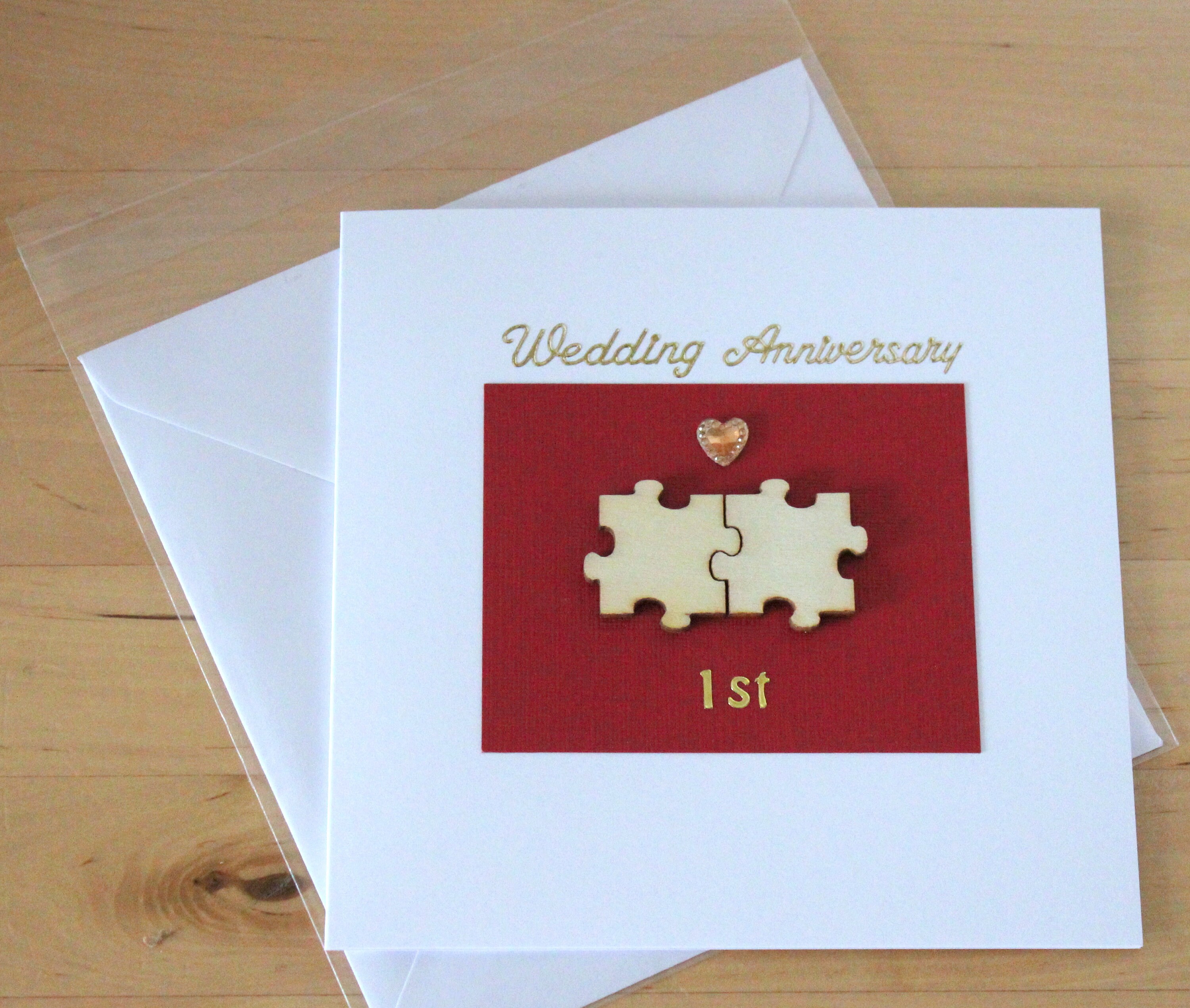 Unique Wedding Anniversary gift with two puzzle pcs Wedding Etsy
