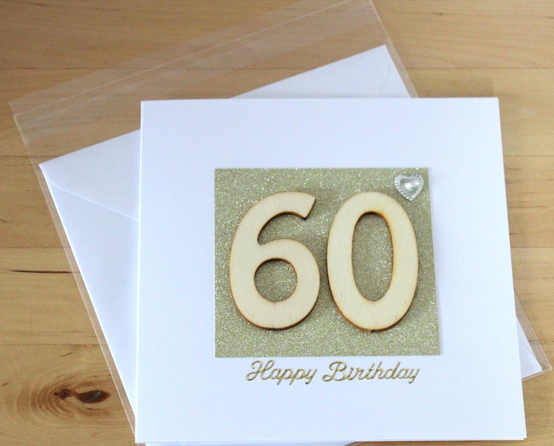 Age Birthday Card gift Wooden birthday card 50th 60th 70th 80th 90th Birthday Card gift for woman Age Birthday Card gift