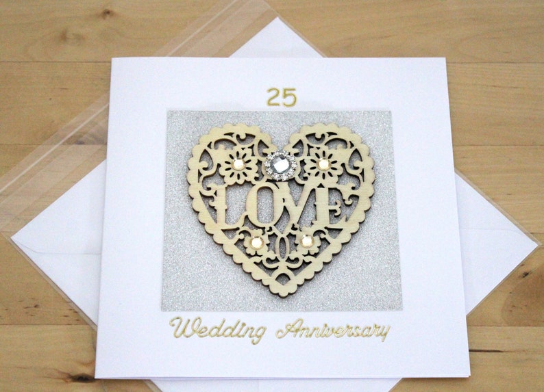 25th Silver Wedding Anniversary Card gift for husband wife Etsy