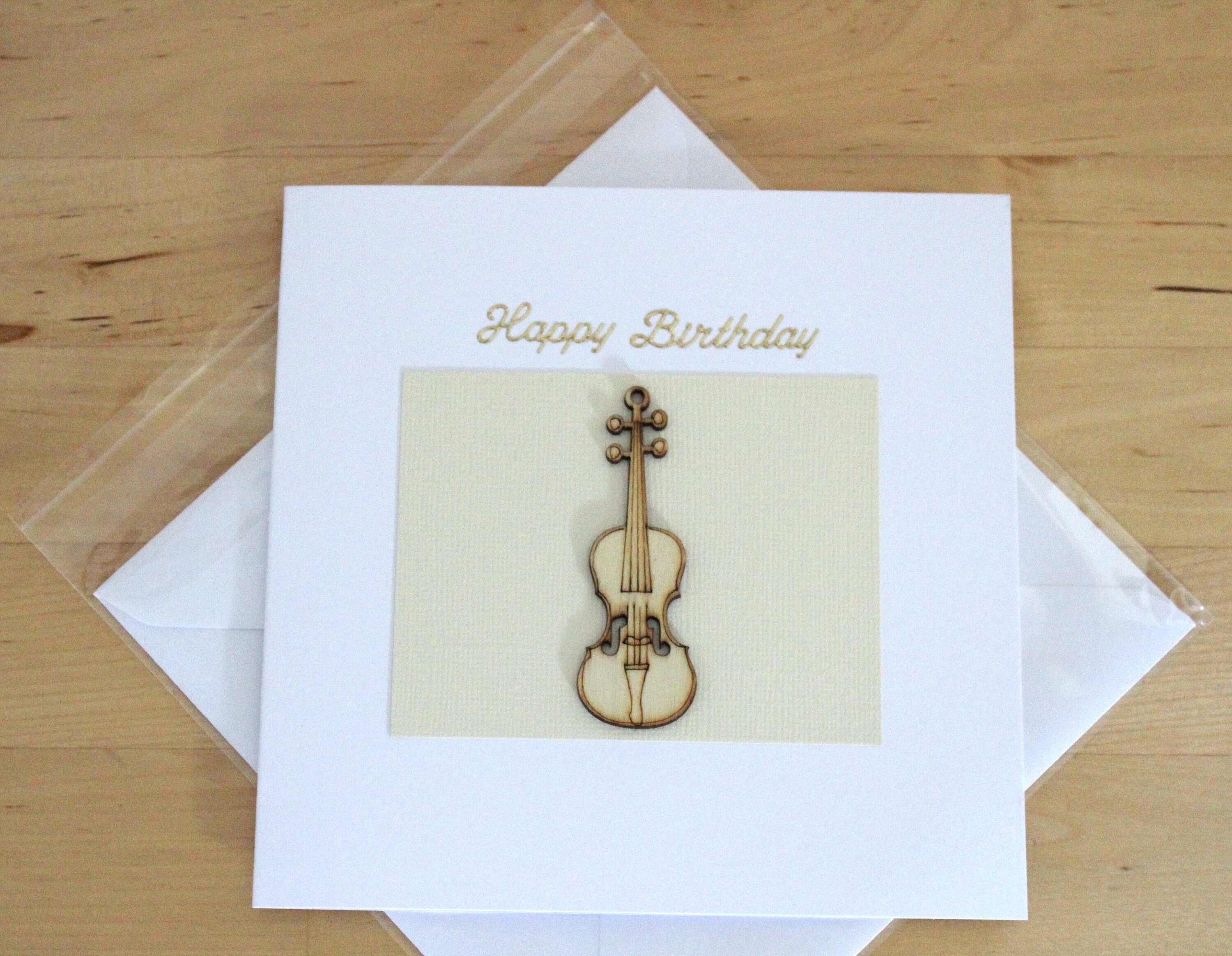Luxury Unique Violin birthday card gift Wooden Violin Etsy
