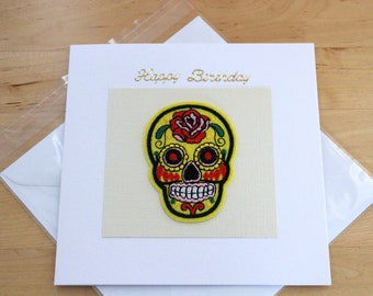 Skull Greeting Card Skull Birthday Card Day of the Dead Friendship Card Intricate Sugar Skull Card Dia de los Muertos UK