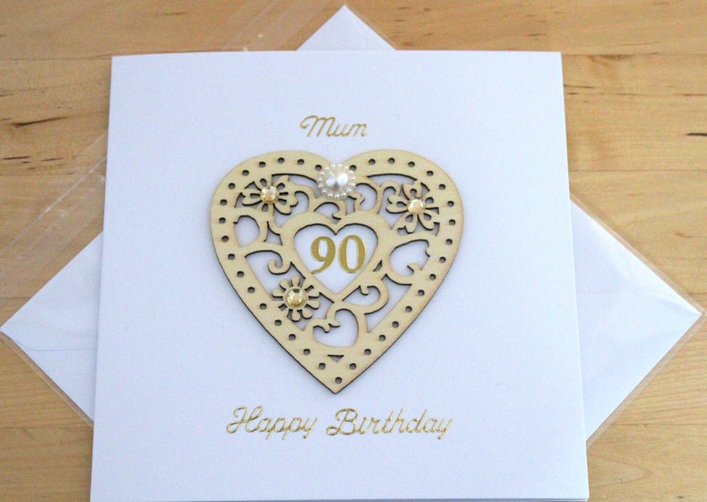 Unique 90th birthday card gift for woman, Personalised 90th birthday card for woman, Luxury Age 90th card gifts for mum grandma nan nana 