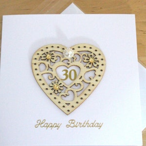 30th Birthday card gift for woman, Personalised 30th birthday card gift , Luxury unique 30th birthday card gift, Age 30th birthday card gift