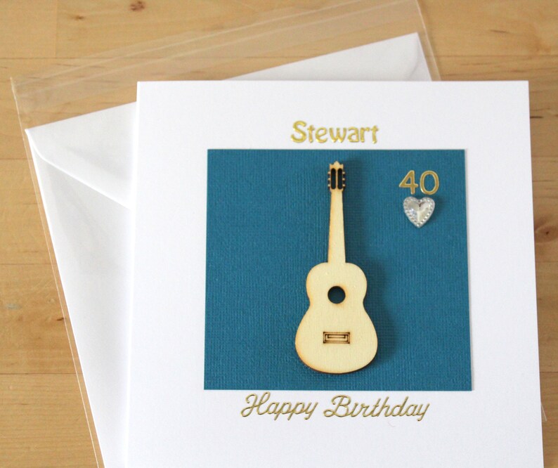 Guitar birthday card gift Unique Birthday card Electric guitar card gift Guitar card Personalised Guitar card gift