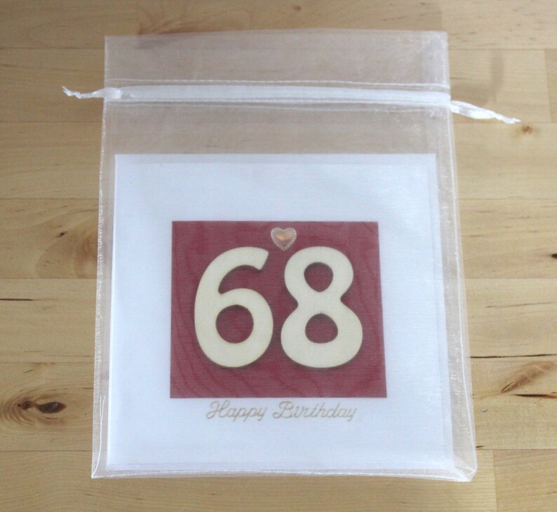 Age Birthday Card gift Wooden birthday card 50th 60th 70th 80th 90th Birthday Card gift for woman Age Birthday Card gift