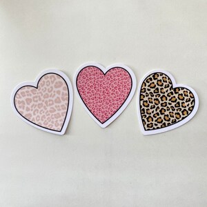 heart cheetah print aesthetic waterproof stickers indie etsy ireland