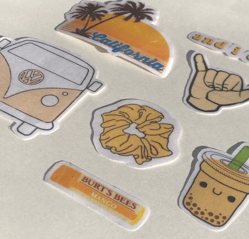 orange aesthetic waterproof stickers laptop decal vinyl