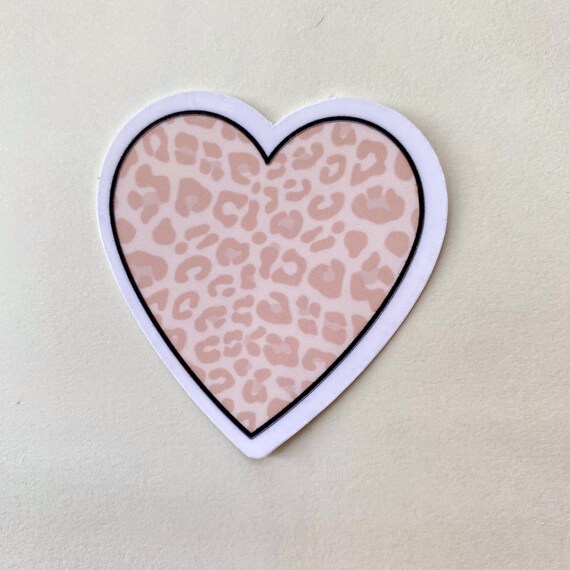heart cheetah print aesthetic waterproof stickers indie etsy canada
