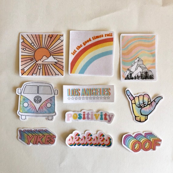 rainbow aesthetic waterproof stickers / Laptop Stickers, Vsco stickers,  aesthetic sticker pack, MacBook decal, Vinyl Sticker
