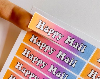 happy mail packaging stickers *24 per sheet* / small business packaging, cute packaging, packaging sticker, happy mail, affordable packaging