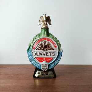 Vintage AMVETS Jim Beam Decanter