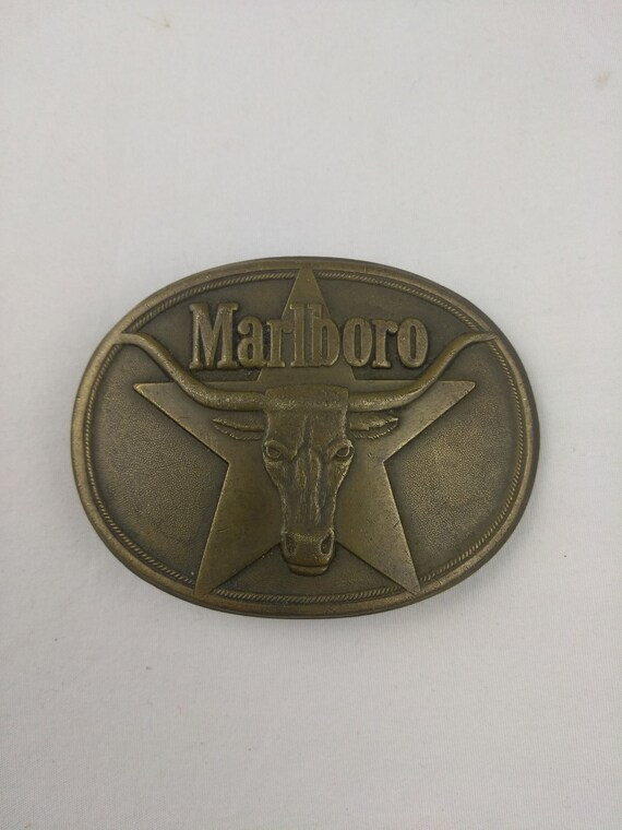 Vintage Marlboro Brass Belt Buckle | Etsy
