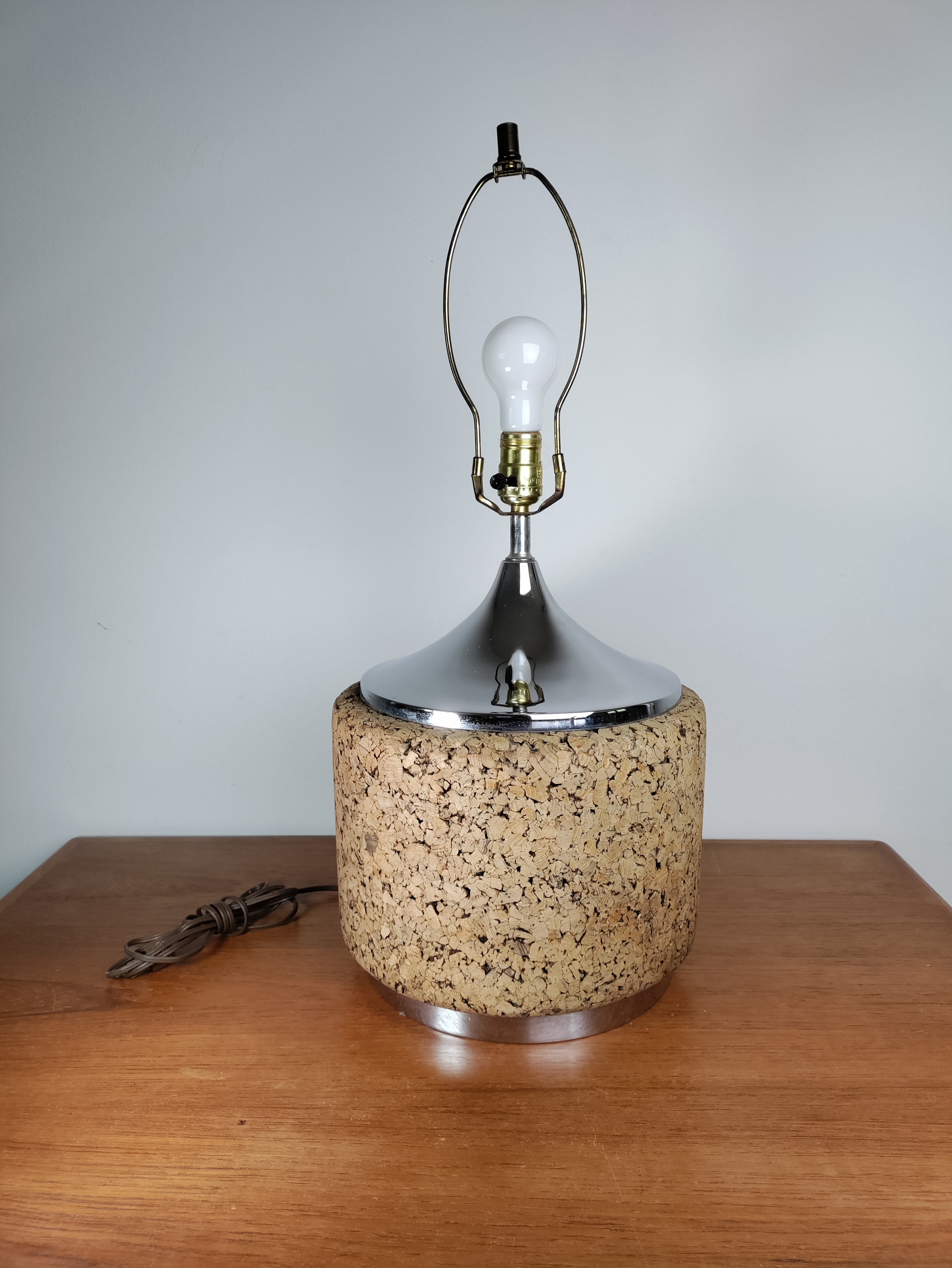 Mid Century Modern Cork Lamp Etsy Australia
