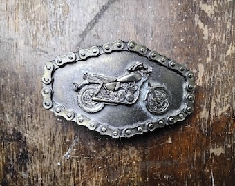 Vintage Motorcycle Belt Buckle