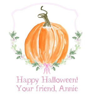Watercolor Pumpkin Halloween Personalized Gift Tags Digital or Printed