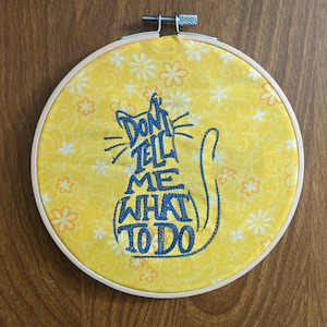 Embroidered Cat Wall Hanging