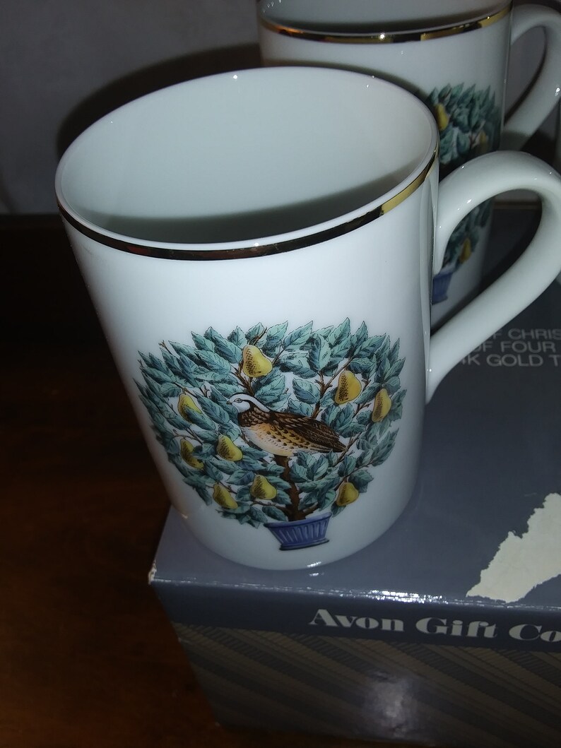 Avon the Twelve Days of Christmas Mugsset of 4 With 14k Gold Etsy