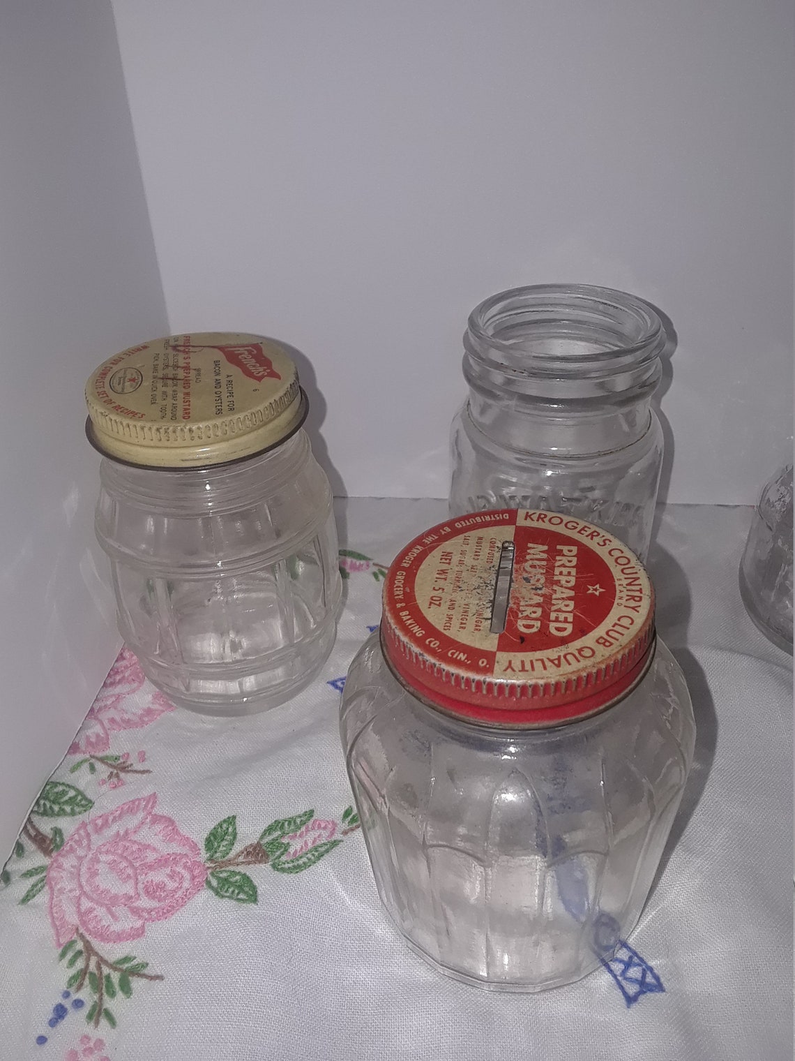 Old Glass French Mustard Advertising Jar Old Baby Bottle Etsy