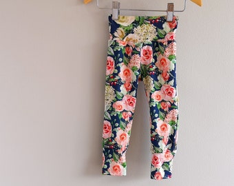 Floral Slim Fit Kids Pants: Soft Polyester Toddler Leggings