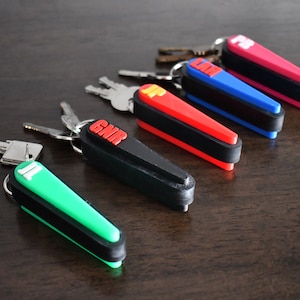 Pinball Flipper Keychain w/ Real Rubber - Customized Gift - Pick your colors - Bulk Savings