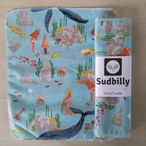 Sea Life / Toalhas de papel reutilizáveis – Toalhas de cozinha ecológicas – Toalhas de papel flanela – Guardanapos reutilizáveis com desperdício zero – Toalha de pano