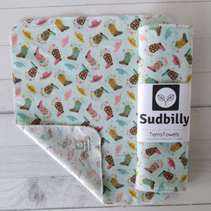 Boot Scootin&#39; / Reusable Paper Towels – Eco Friendly Kitchen Towels – Unpaper Towels Flannel – Zero Waste Reusable Napkins – Cloth Towel