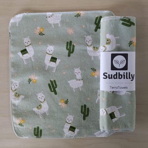 Lhamas com Cactos / Toalhas de Papel Reutilizáveis – Toalhas de Cozinha Ecológicas – Toalhas de Papel Flanela – Guardanapos Reutilizáveis Zero Waste – Toalha de Pano
