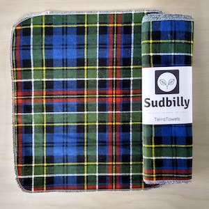 Xadrez Azul Scotti / Toalhas de Papel Reutilizáveis – Toalhas de Cozinha Ecológicas – Toalhas de Papel Flanela – Guardanapos Reutilizáveis Zero Waste – Toalha de Pano