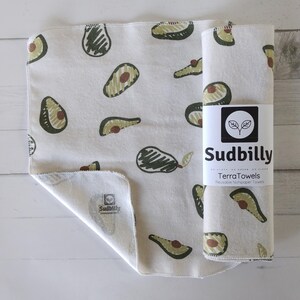 Avocado / Reusable Paper Towels – Eco Friendly Kitchen Towels – Unpaper Towels Flannel – Zero Waste Reusable Napkins – Cloth Towel