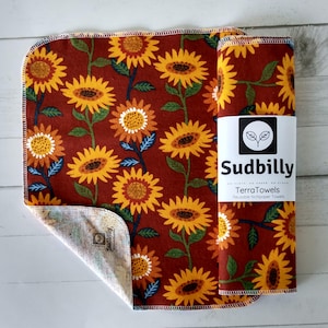 Fall Flowers Flannel Reusable Paper Towels: Eco-Friendly Kitchen Cloth