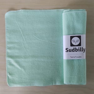 Toalhas de papel reutilizáveis / verde menta - Toalhas de cozinha ecológicas - Toalhas de papel flanela - Guardanapos reutilizáveis com desperdício zero - Toalha de pano