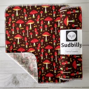 Mushrooms Appalachian Handmade Reusable Kitchen Towels – Eco Friendly Paper Towel Alternative, Super Absorbent Zero Waste Dish Cloths