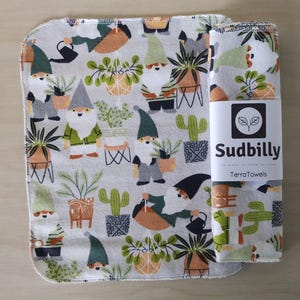 Gnomos e Plantas / Toalhas de Papel Reutilizáveis – Toalhas de Cozinha Ecológicas – Toalhas de Papel Flanela – Guardanapos Reutilizáveis Zero Waste – Toalha de Pano