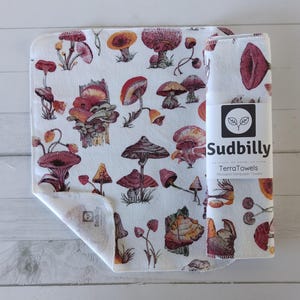 Mushroom Reusable Flannel Kitchen Towels Appalachian Handmade Reusable Kitchen Towels – Eco Friendly Paper Towel Alternative