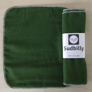 Toalhas de papel verde-escuro / reutilizáveis – Toalhas de cozinha ecológicas – Toalhas de papel flanela – Guardanapos reutilizáveis com desperdício zero – Toalha de pano