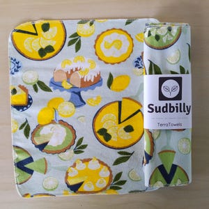 Limão e Lima-da-Índia / Toalhas de Papel Reutilizáveis – Toalhas de Cozinha Ecológicas – Toalhas de Papel Flanela – Guardanapos Reutilizáveis Zero Waste – Toalha de Pano