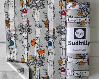 Asciugamani da cucina riutilizzabili in flanella Forest, asciugamani da cucina riutilizzabili fatti a mano degli Appalachi – un'alternativa ecologica agli asciugamani di carta