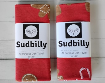 Gingerbread / 100% Cotton Flannel All Purpose Dish Towel