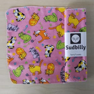 Purrrfection dos anos 90 / Toalhas de papel reutilizáveis – Toalhas de cozinha ecológicas – Toalhas de papel flanela – Guardanapos reutilizáveis com desperdício zero – Toalha de pano