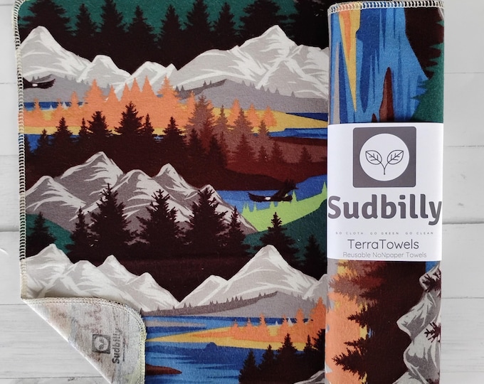 Featured listing image: Mountains / Reusable Nonpaper Towels