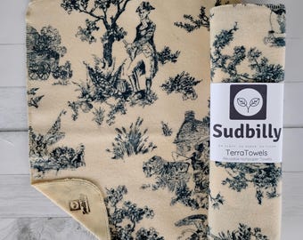 Blue Toile- Reusable Nonpaper Towels