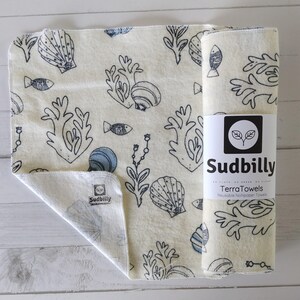 Sea Life Reusable Flannel Towels: Eco-Friendly Kitchen Unpaper Towels