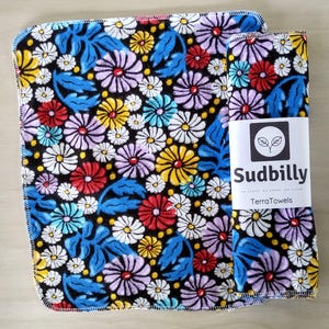 Toalhas de papel reutilizáveis / flores silvestres – Toalhas de cozinha ecológicas – Toalhas de papel flanela – Guardanapos reutilizáveis com desperdício zero – Toalha de pano