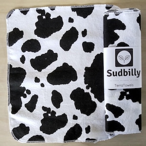 Moo Cow / Toalhas de papel reutilizáveis – Toalhas de cozinha ecológicas – Toalhas de papel flanela – Guardanapos reutilizáveis com desperdício zero – Toalha de pano