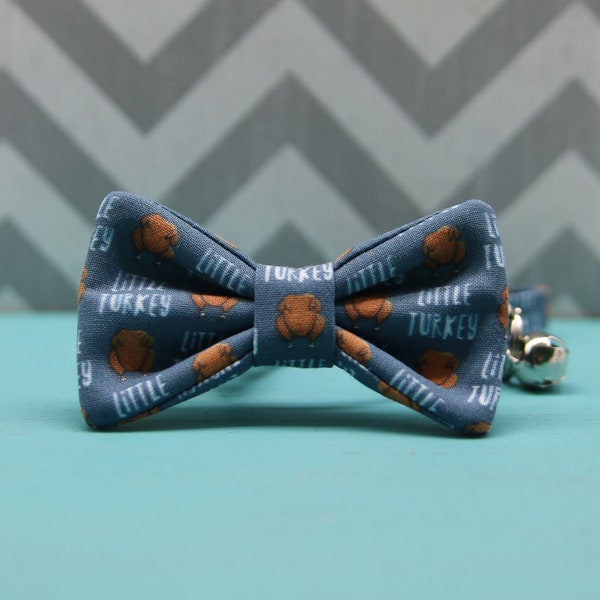 Cat Bow Tie Collar - Little Turkey - Breakaway w/ Bell