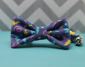 Cat Bow Tie Collar - Totally Rad - Breakaway w/ Bell